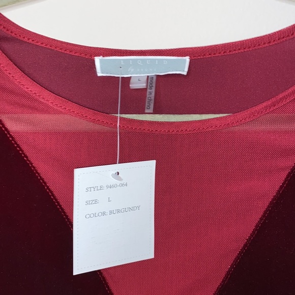 Liquid by SIONI Red Velvet Sleeveless top - Picture 3 of 6